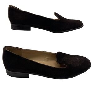 Etienne Aigner E-Kathy Loafers Women's 8.5 M Dark Brown Leather Slip-On Shoes 90